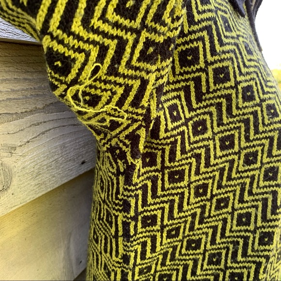 Vintage Express Tricot Jacquard Print Long Sleeve Collared Quarter Zip Sweater - Picture 13 of 16